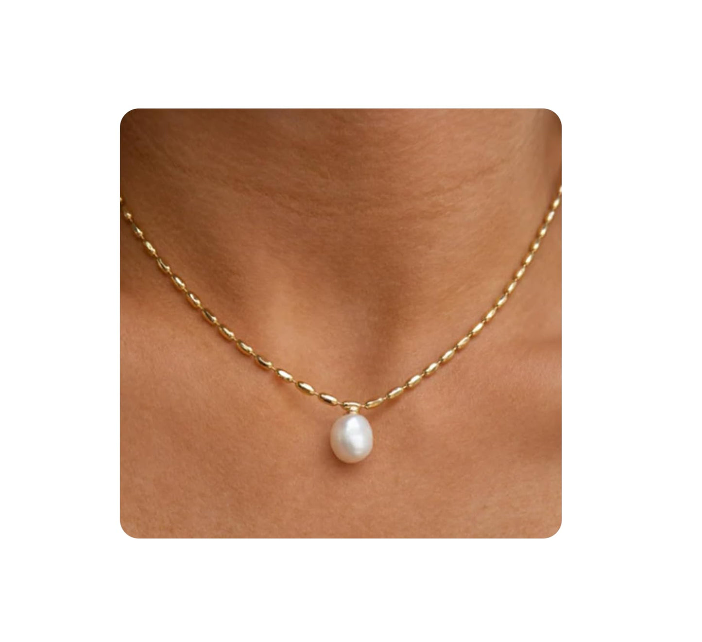 Seamido Dainty Gold Necklace for Women Non Tarnish, 18k Gold Plated Waterproof Necklace Charm Summer Beach Pendant Choker with Butterfly Pearl Sea Star, Trendy Elegant Jewelry for Her