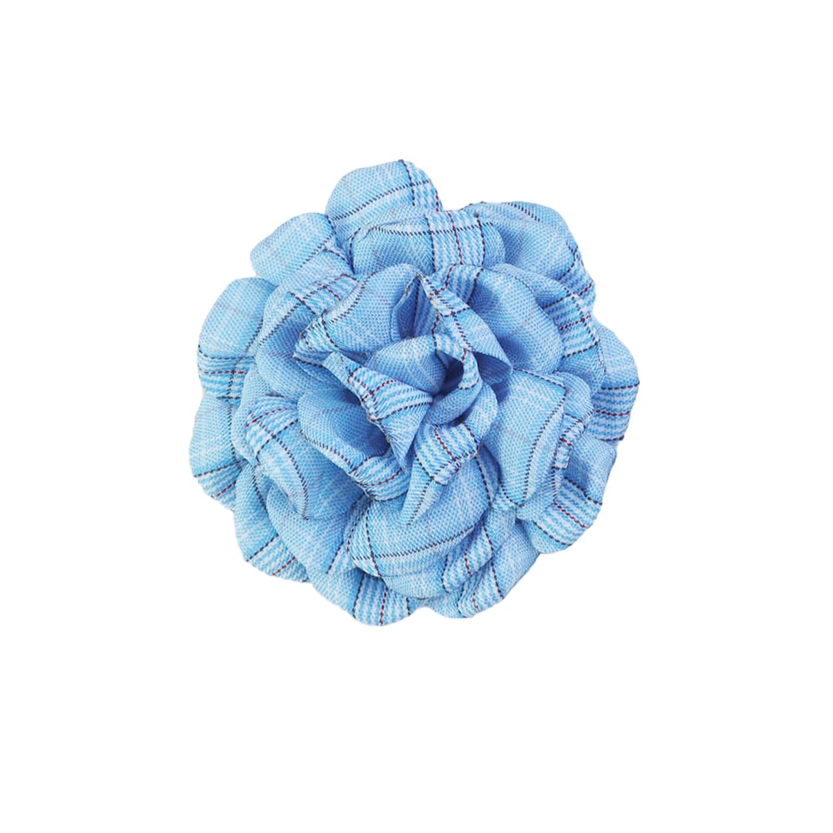 Elegant Large Cloth Flower Brooches Big Camellia Flower Pin for Women Dainty Cloth Fabric Rose Brooches Dress Skirt Scarf Hat Pins Clothing Decoration Accessories (Blue B)