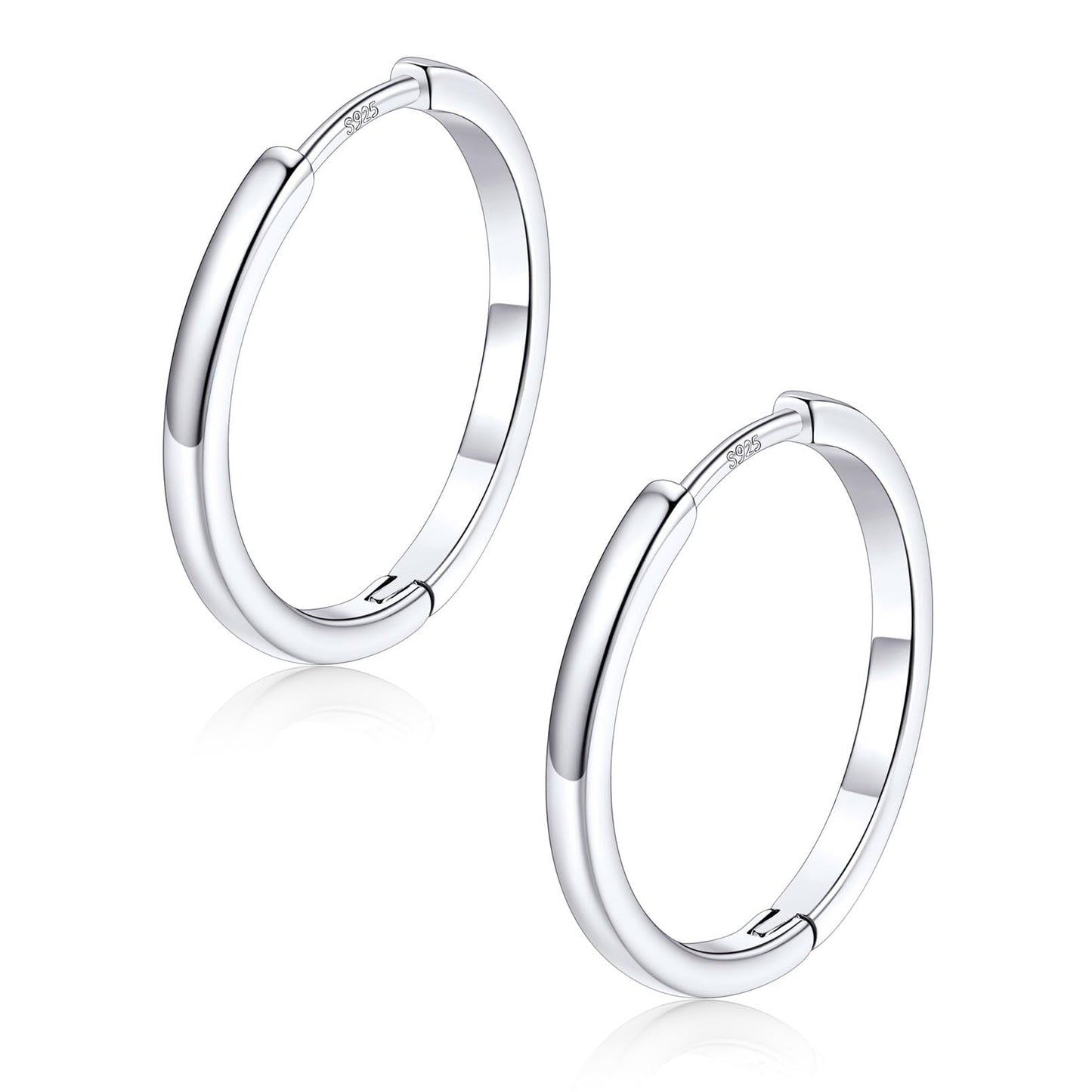 FaithHeart Hoop Earrings for Women, Silver Hypoallergenic Huggie Hoop Earrings, Small Cartilage Earrings for Women 18mm, Send Gift Box