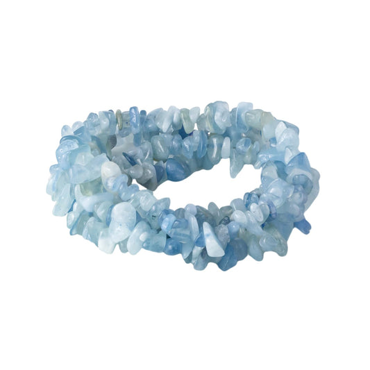 35 inches Chip Stone Loose Gemstones Beads Drilled Strand for Jewelry Making (Aquamarine)
