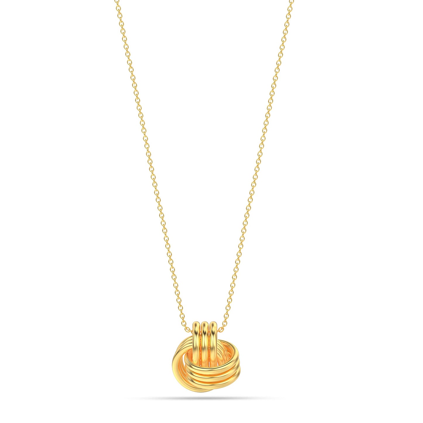 LeCalla 925 Sterling Silver Yellow Gold-Plated Love Knot Pendant Necklace for Women Teen