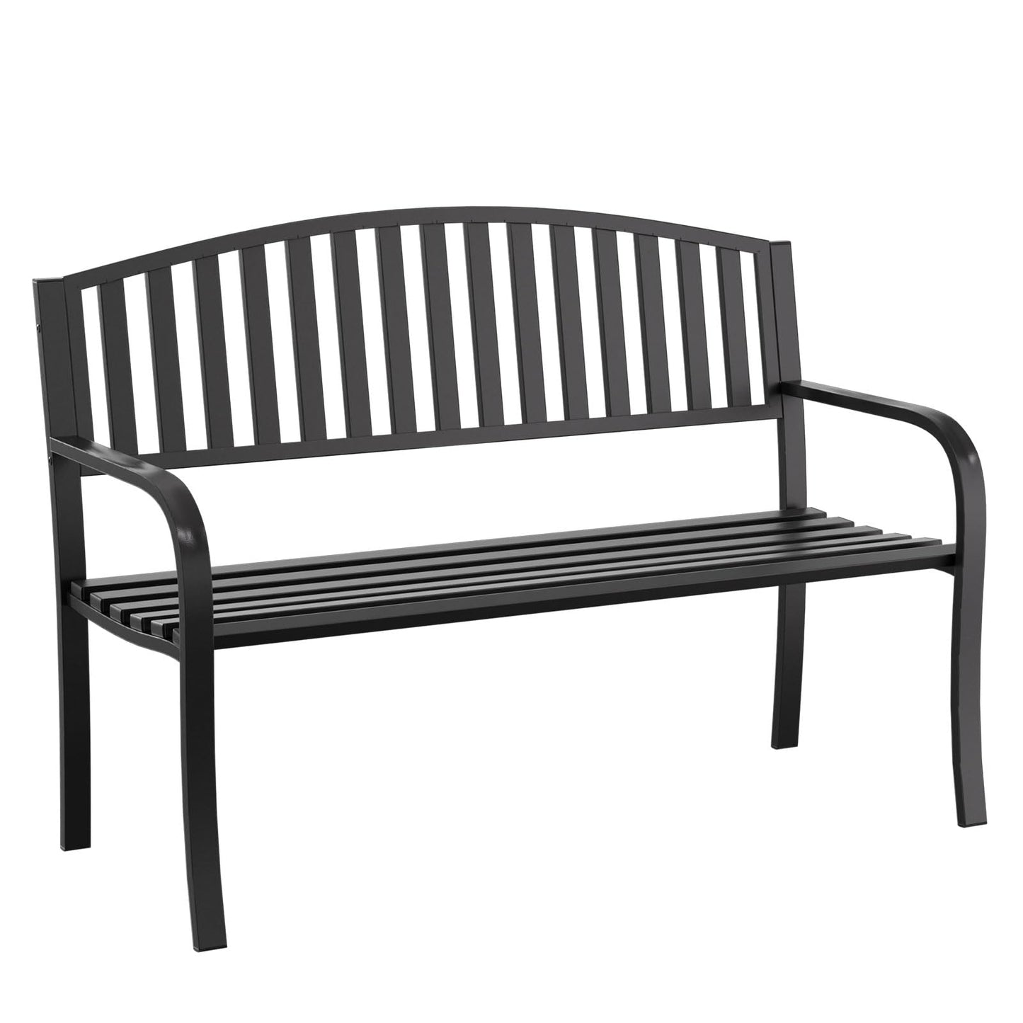 Gymplis Outdoor Bench Garden Bench Patio Bench,Weatherproof Anti-Rust Metal Powder Coated Frame Park Bench,Metal Bench for Yard & Porch & Park (Vertical line)