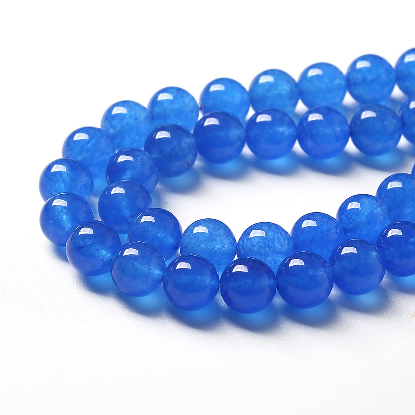 60pcs 6mm Natural Blue Jades Chalcedony Stone Beads Round Loose Spacer Beads for Jewelry Making DIY Bracelets Crystal Energy Healing Power Stone (6mm, Blue Chalcedony)