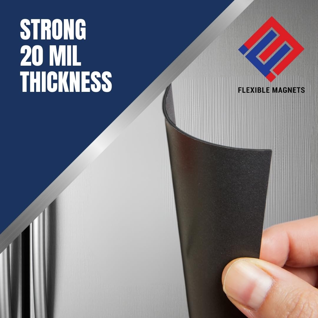 Flexible Magnets – Magnetic Sheets with Adhesive Backing, 5" x 7" (10 Pack) Stick-On Magnetic Sheets for Refrigerator Magnets, Magnetic Labels, Crafts, DIY Projects & More