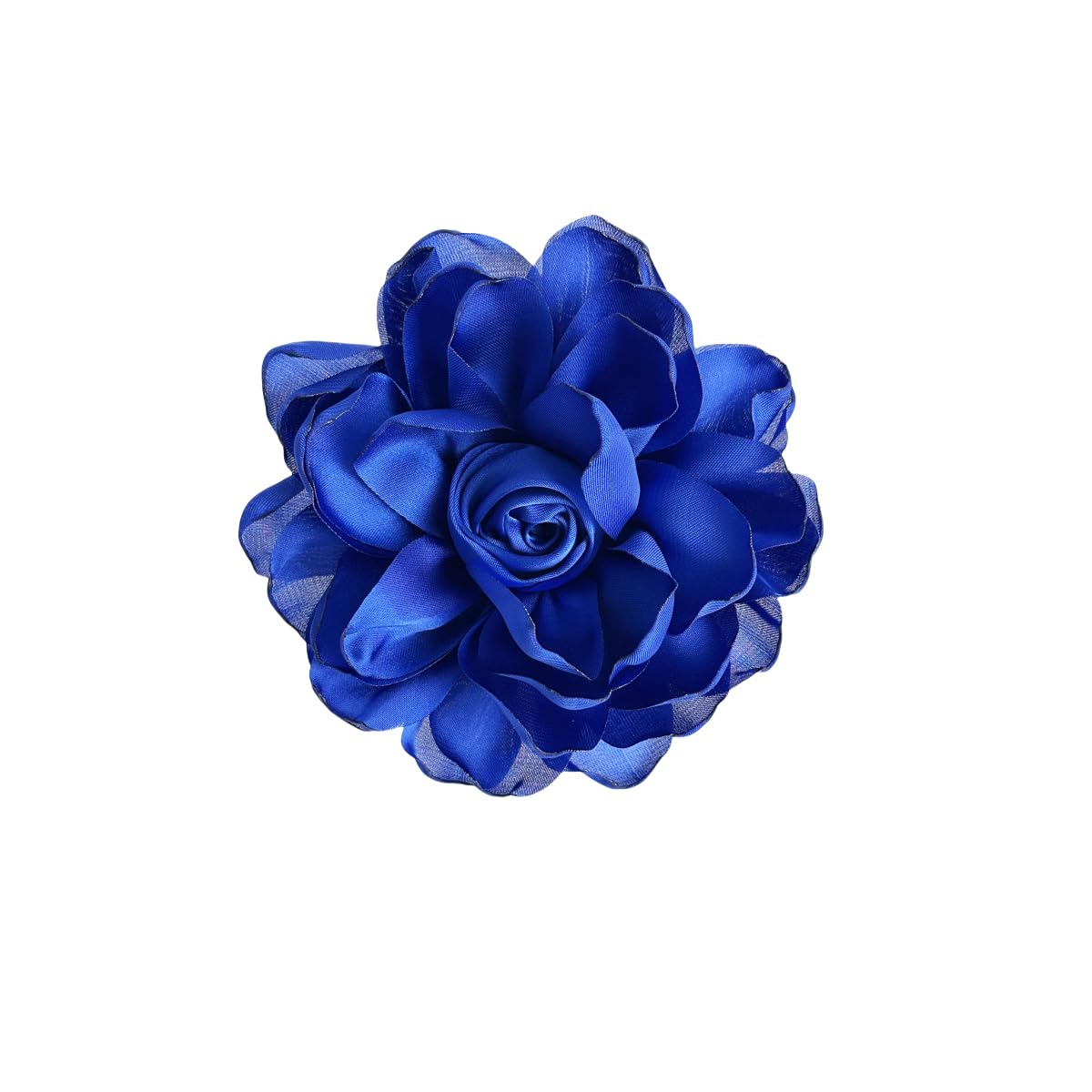 Elegant Large Cloth Flower Brooches Big Camellia Flower Pin for Women Dainty Cloth Fabric Rose Brooches Dress Skirt Scarf Hat Pins Clothing Decoration Accessories (Blue A)