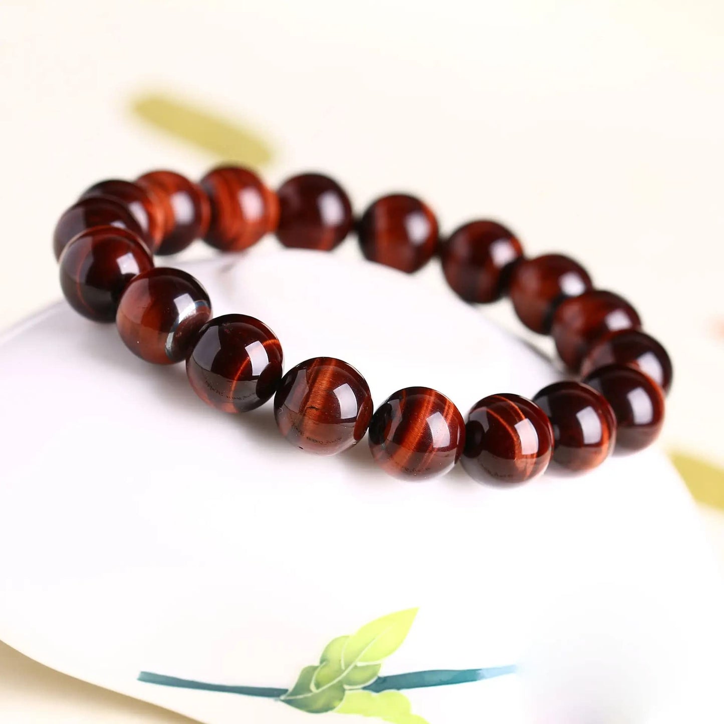 8MM Red Tigers Eye Bracelets for Women Men, Fits for 7"-7.5" Wrist, Talisman of Good Luck & Wealth | Root Chakra Crystal | Gemstones of Passion Courage | Handmade Stretch Jewelry Gift