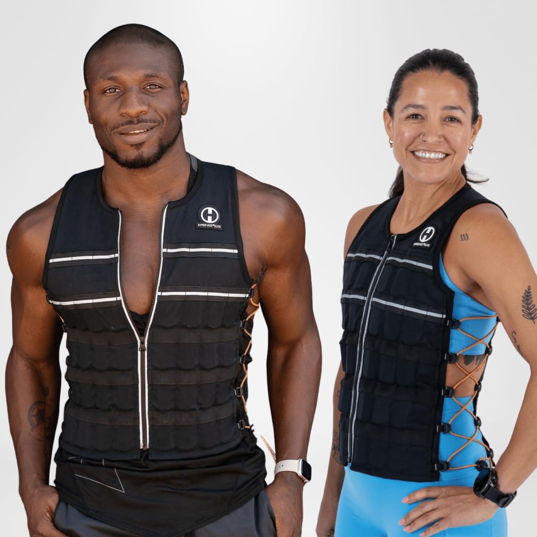 Hyperwear Hyper Vest ELITE Fully Adjustable Weight Vest - Stretch CORDURA® Fabric YKK Zipper Thin Steel Weights - Weighted Vests for Running, Strength, Endurance, Walking (20 lbs MEDIUM)