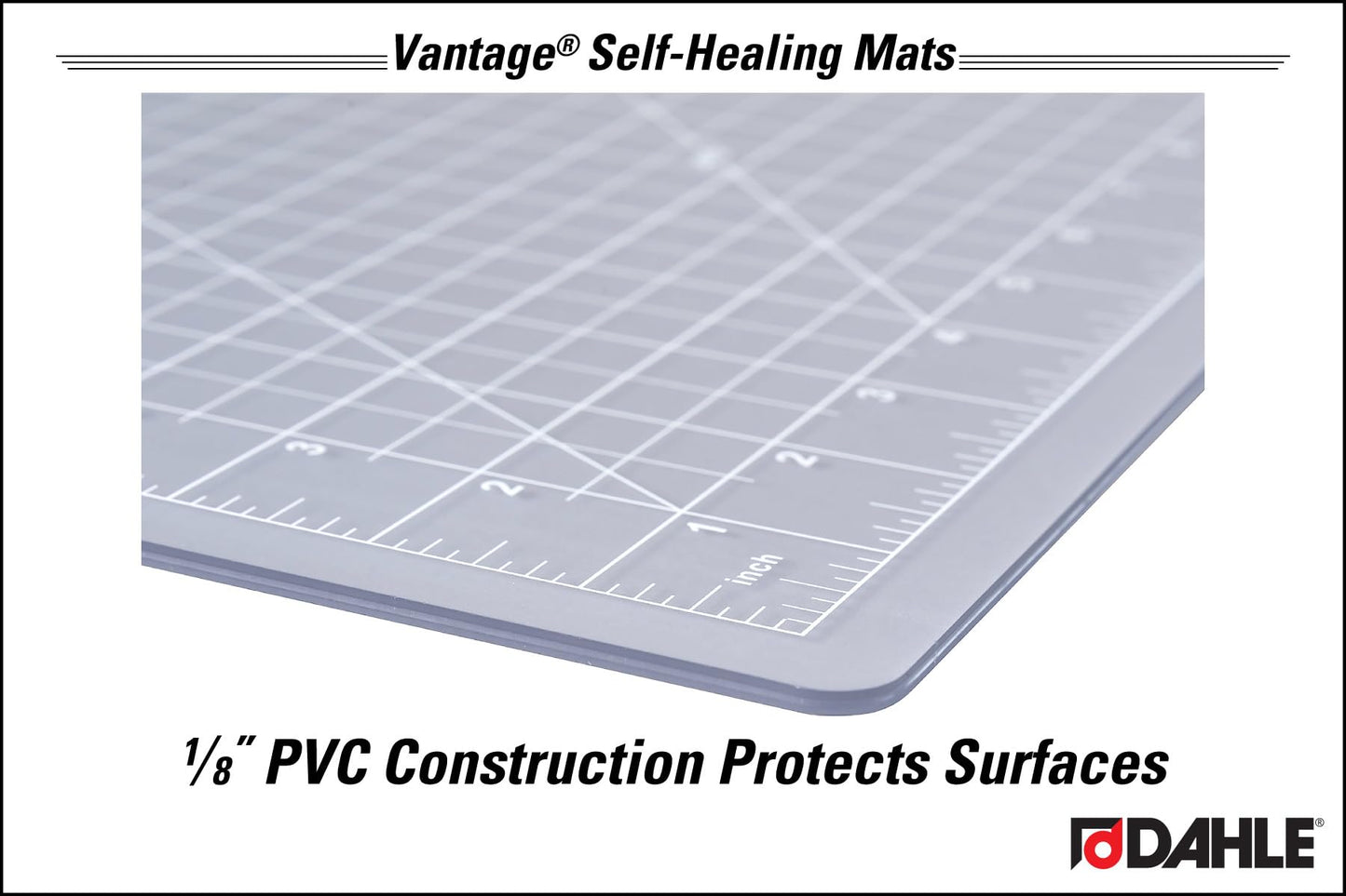 Dahle Vantage 10684 See-Through Premium Self-Healing Cutting Mat, 36"x48", 1/2" Grid, 5 Layers for Max Healing, Perfect for Crafts & Sewing, Clear