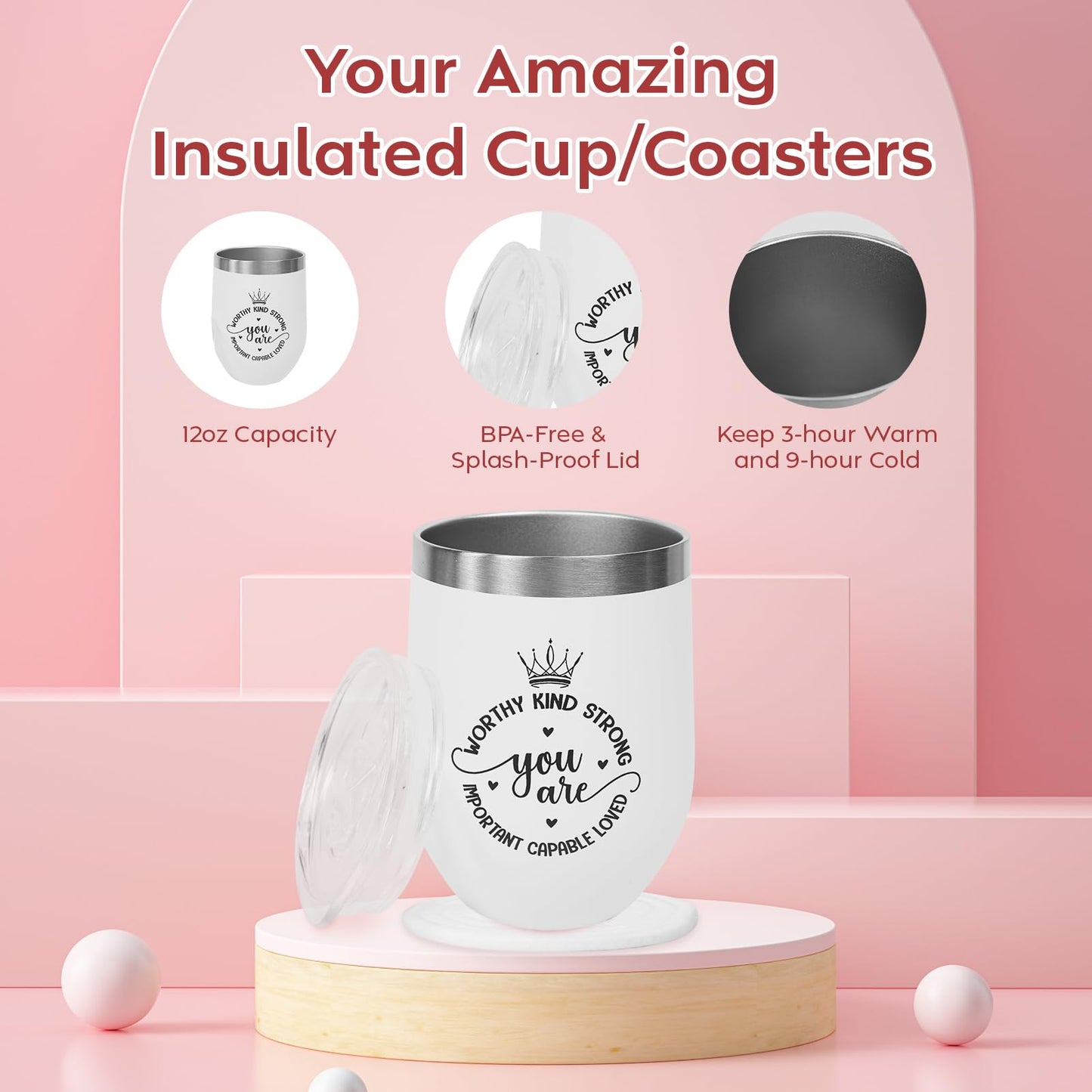 Gifts for Women, Birthday Gift Box Basket, Care Package for Women, Get Well Soon Gifts with Unique Makeup Bag and Insulated Cup, Unique Holiday Gifts Basket for Women, Her, Sister, Mom