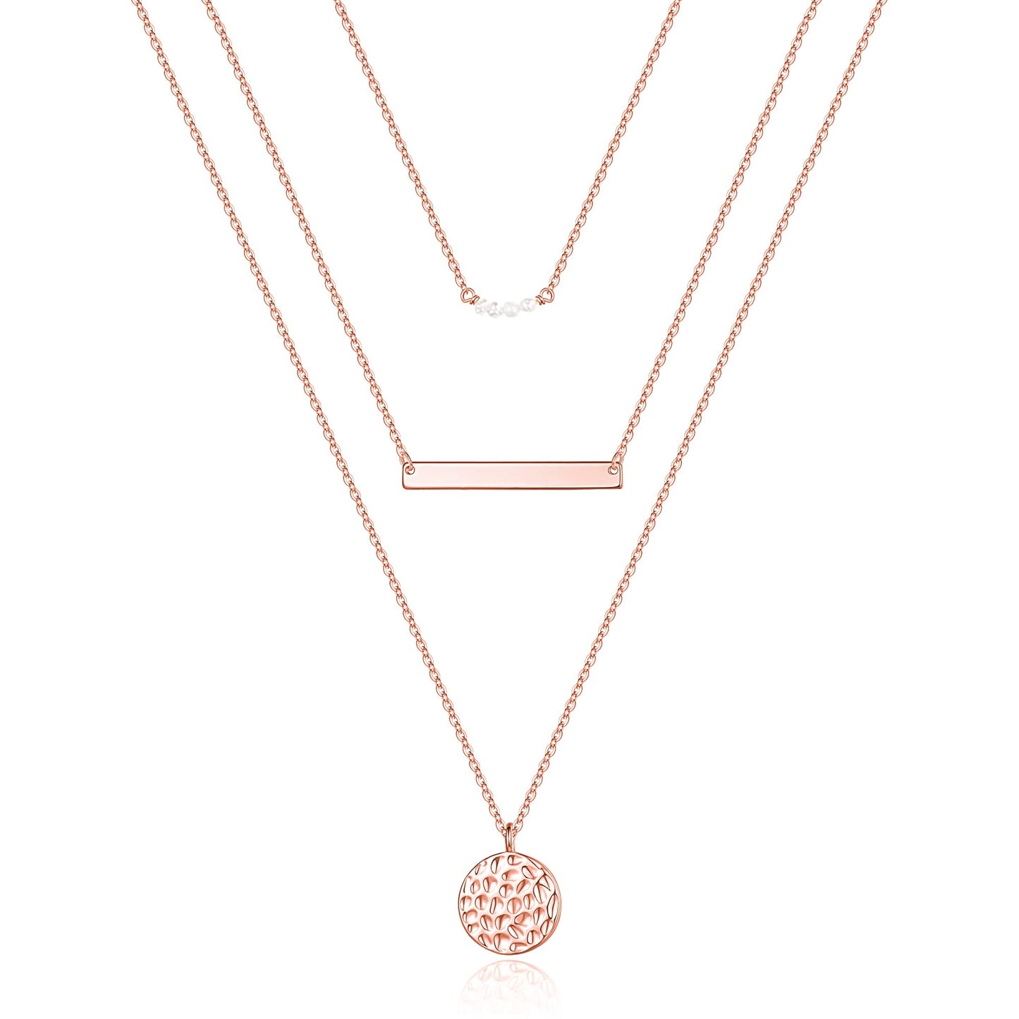 Turandoss Necklaces for Women - Dainty Layering Bar Necklaces for Women Adjustable Choker Necklace Simple Rose Necklace for Women