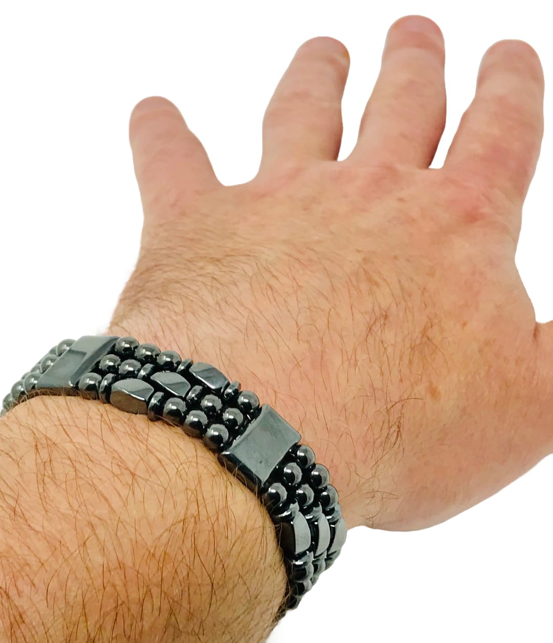 Tri-Power Magnetic Hematite Bracelet (8 Inches)
