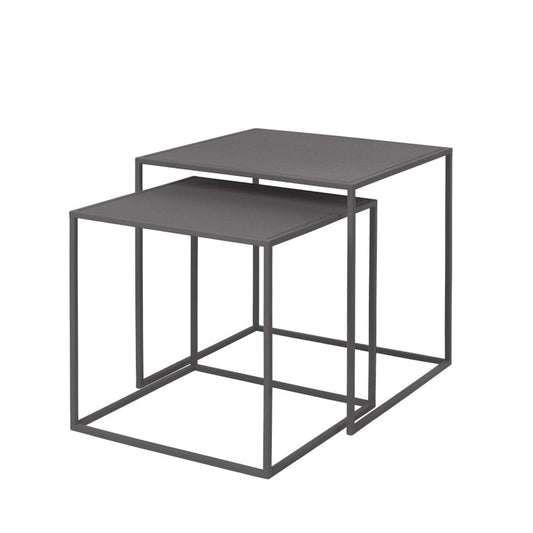 Blomus FERA Set of 2 Nesting Tables - Steel Grey - Powder Coated Steel