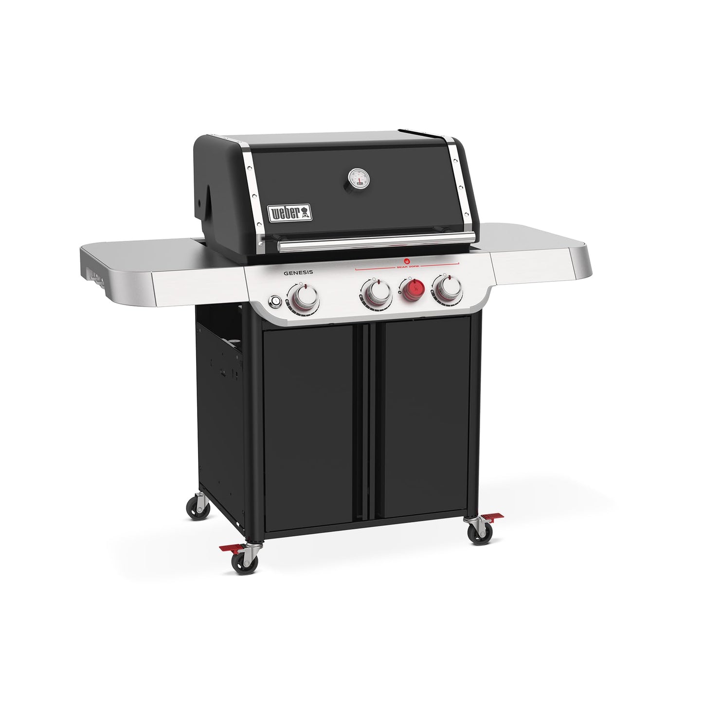Weber Genesis E-325 Liquid Propane Gas Grill for Outdoor Cooking, 3 Burners, Black – Porcelain-Enameled, Cast-Iron Grates, PureBlu Burners & Sear Zone