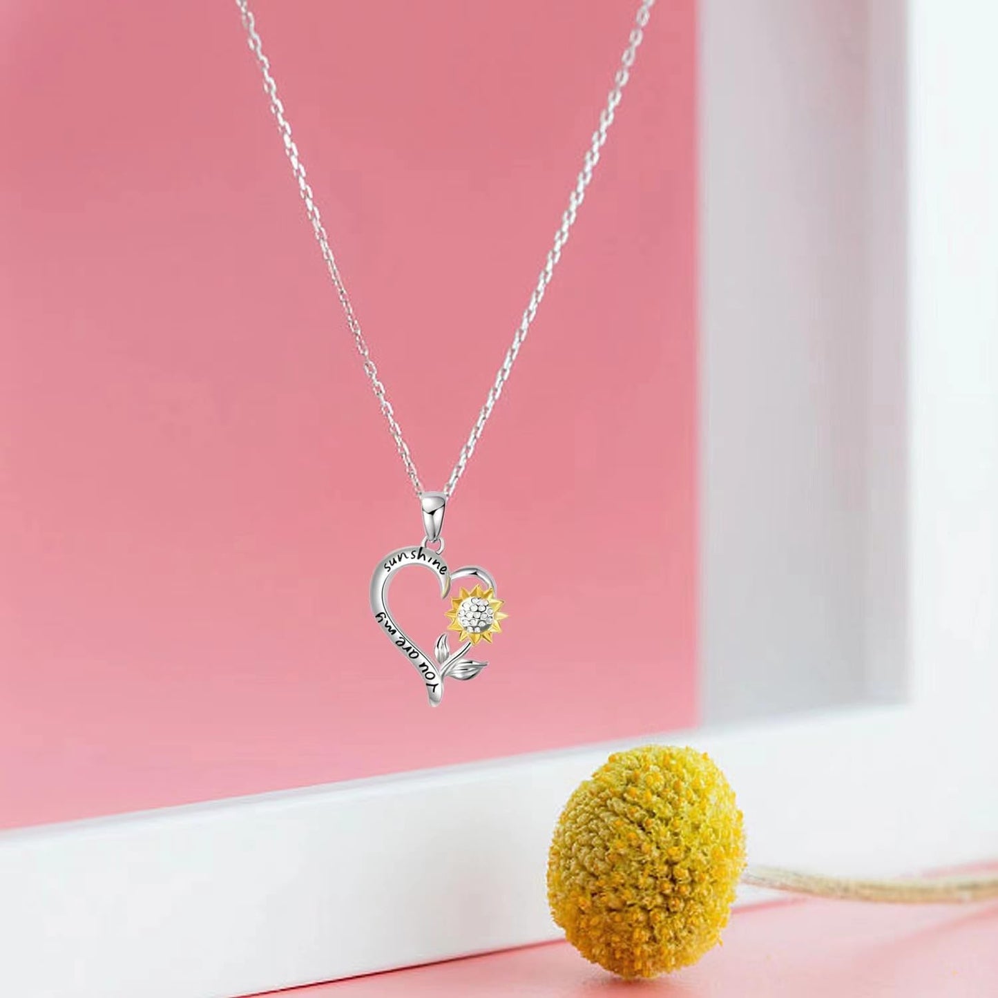 CCJM Sunflower Necklace for Women,Mothers Day Anniversary Birthday Christmas Gifts,You Are My Sunshine Sunflower Necklace Gift for Mom Wife Girlfriend Granddaughter Daughter Sister