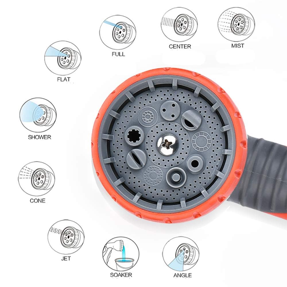 HmiL-U Garden Hose Nozzle Sprayer, Heavy Duty Metal High Pressure Water Gun, 9 Adjustable Watering Patterns Suitable for Watering Plants Washing Cars and Showering Pets