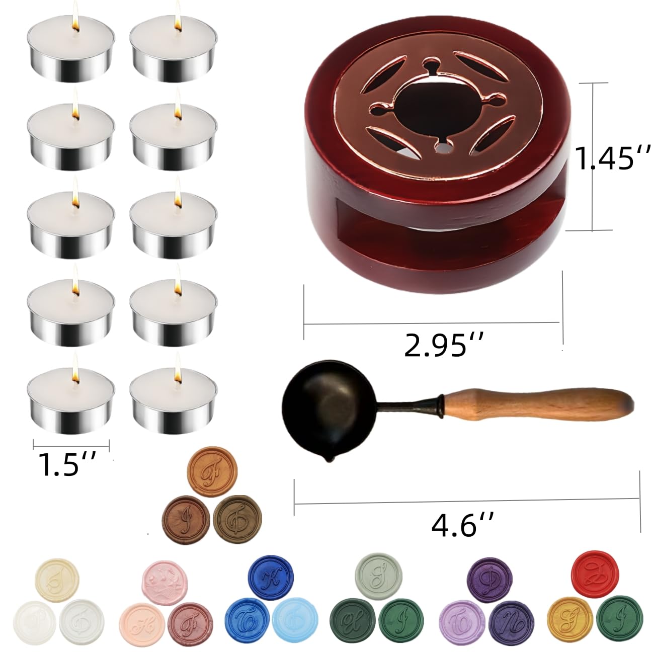 Wax Seal Kit with Warmer, ONWINPOR 300pcs Sealing Wax Beads in 3 Colors, Non-Slip Spoon, Candles for Envelopes, Stamp Letter Seal,Wedding Invitations (Pearl White Mix)