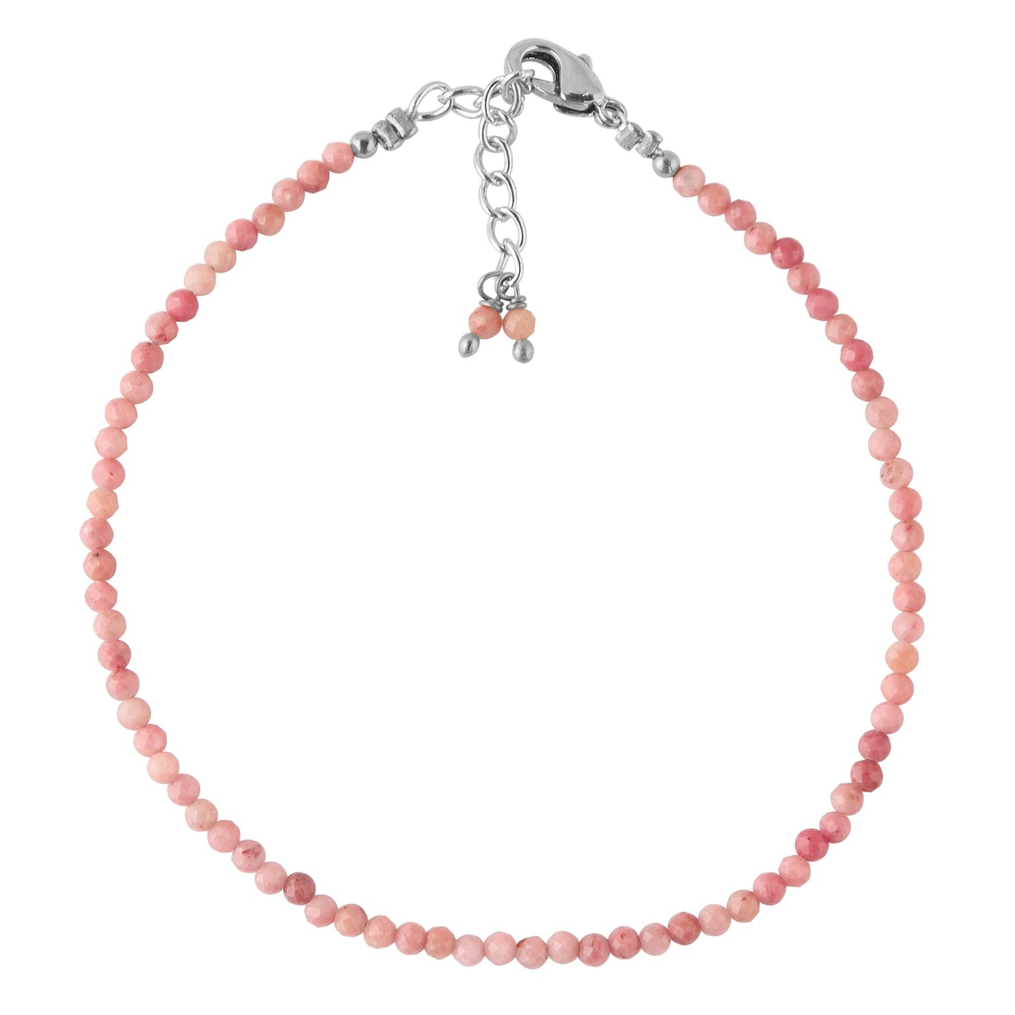 Natural Rhodonite Gemstone Beads Bracelet for Women, Crystal Gems Healing Bracelets, Chakra Stone Bead Bracelets, Yoga Stone Beads Bracelets Meditation Faceted Round bead Size is 3-3.5mm Approx.