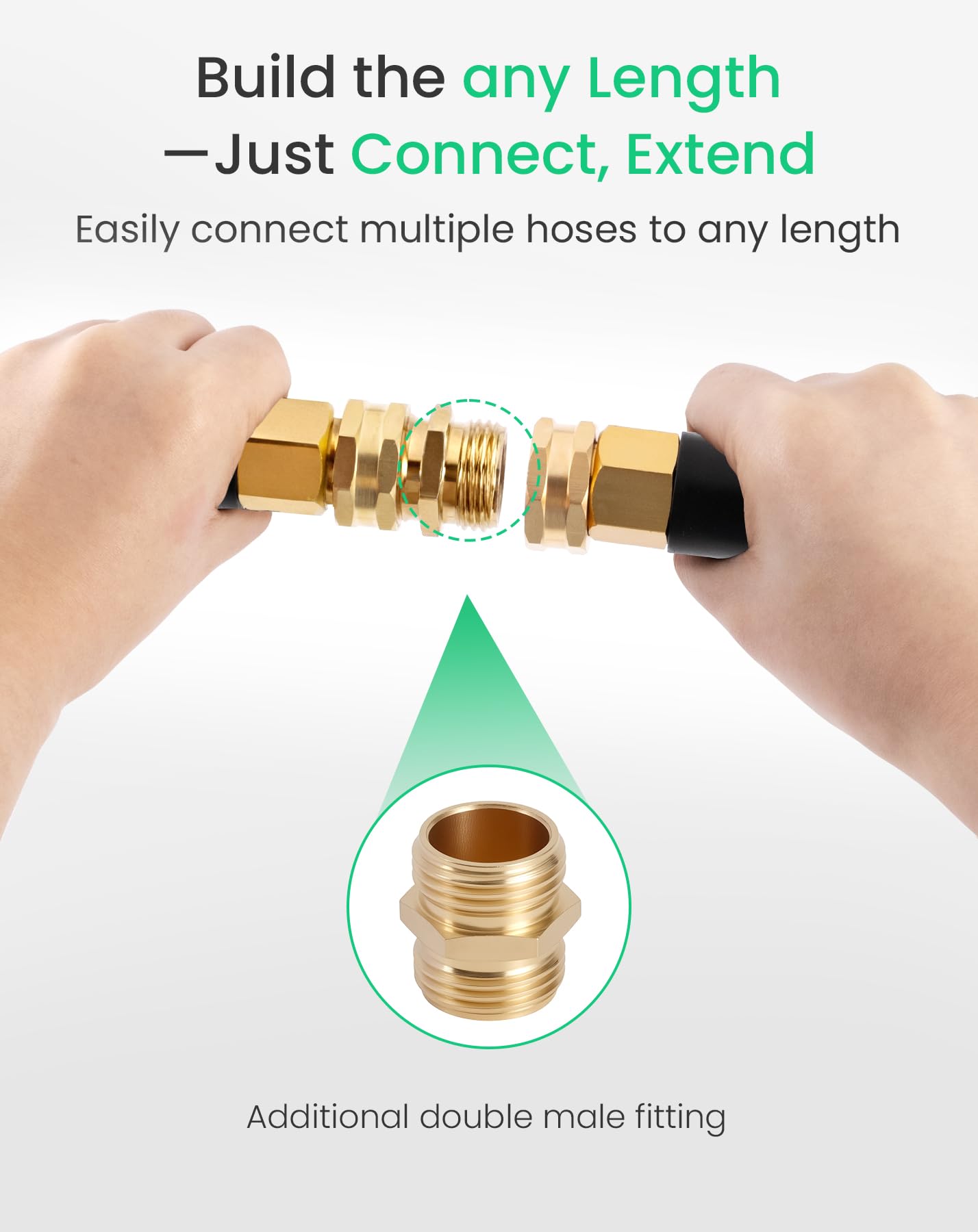 Cesun Short Garden Hose 5 ft with Female to Female Connector, Small Metal Leader Hose, Drinking Water Hose, Flexible, Lightweight Stainless Steel Water Pipe for RV, Outdoor, Yard, 5ft x 5/8"