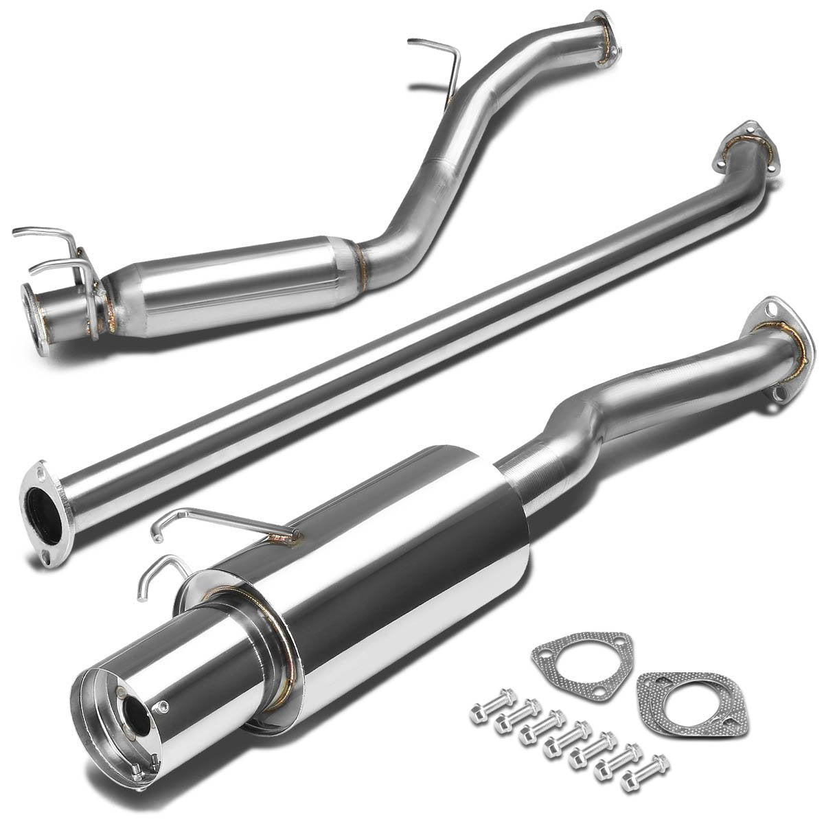 DNA MOTORING CBE-HC06EX Stainless Steel Cat Back Exhaust System [Compatible with 06-11 Honda Civic EX 1.8L]