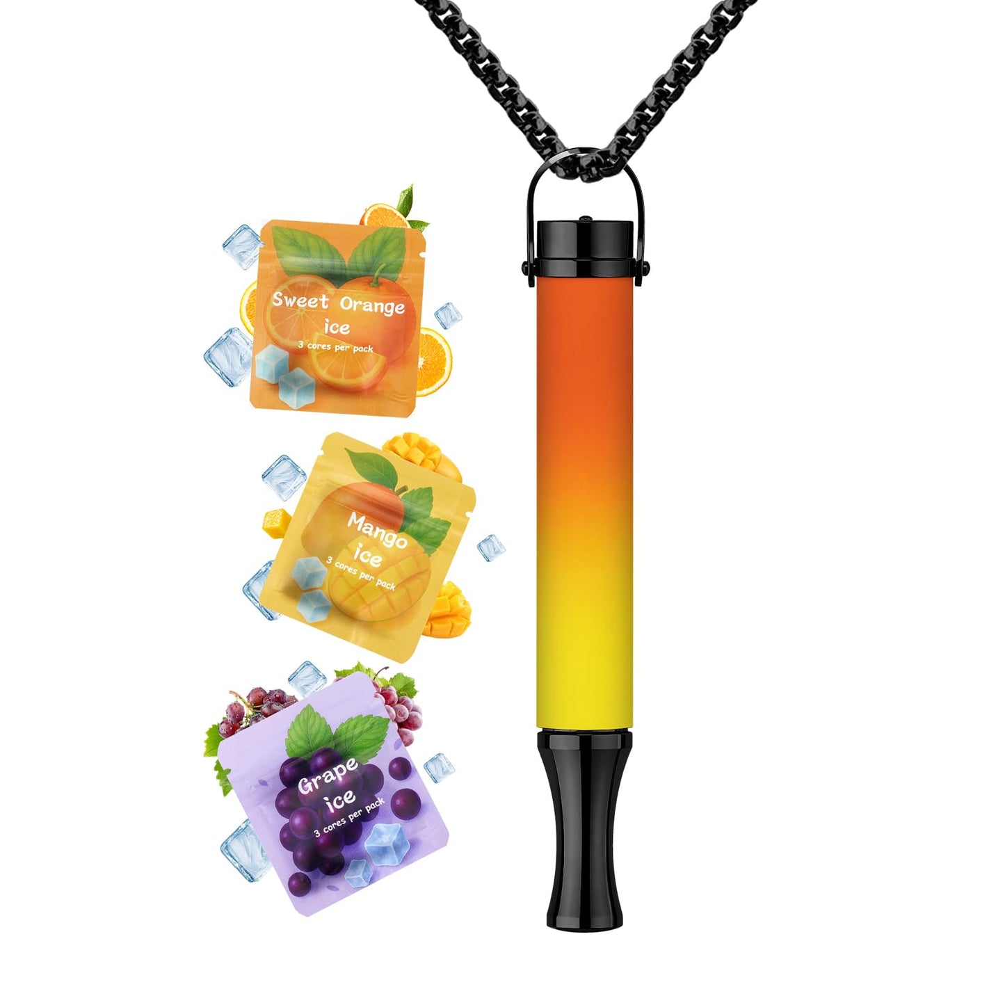 ASTOFLI Breathing Necklace For Anxiety Adults - Adjustable Air Outlet Breathe Necklaces With Flavored - Breath Free Stress Relief Device With Flavor - Meditation Gifts For Women Men