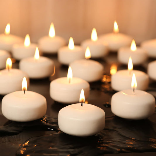 48 Pack White Floating Candles 1.75inch Unscented Floating Candle for Centerpieces 4-5 Hours Burning 1.75” Floating Candle Bulk for Wedding Party