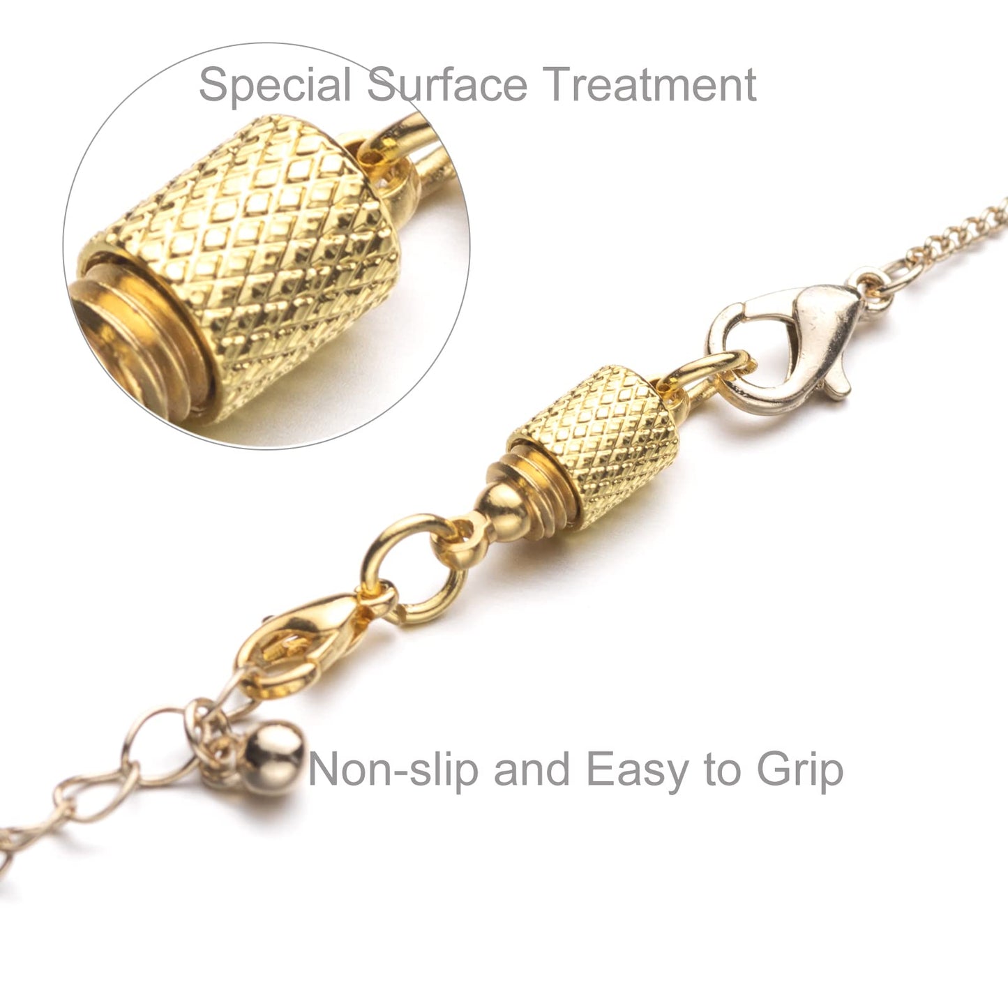 Zpsolution Magnetic Necklace Clasps and Closures Locking Magnetic Jewelry Clasps 8PCS Gold
