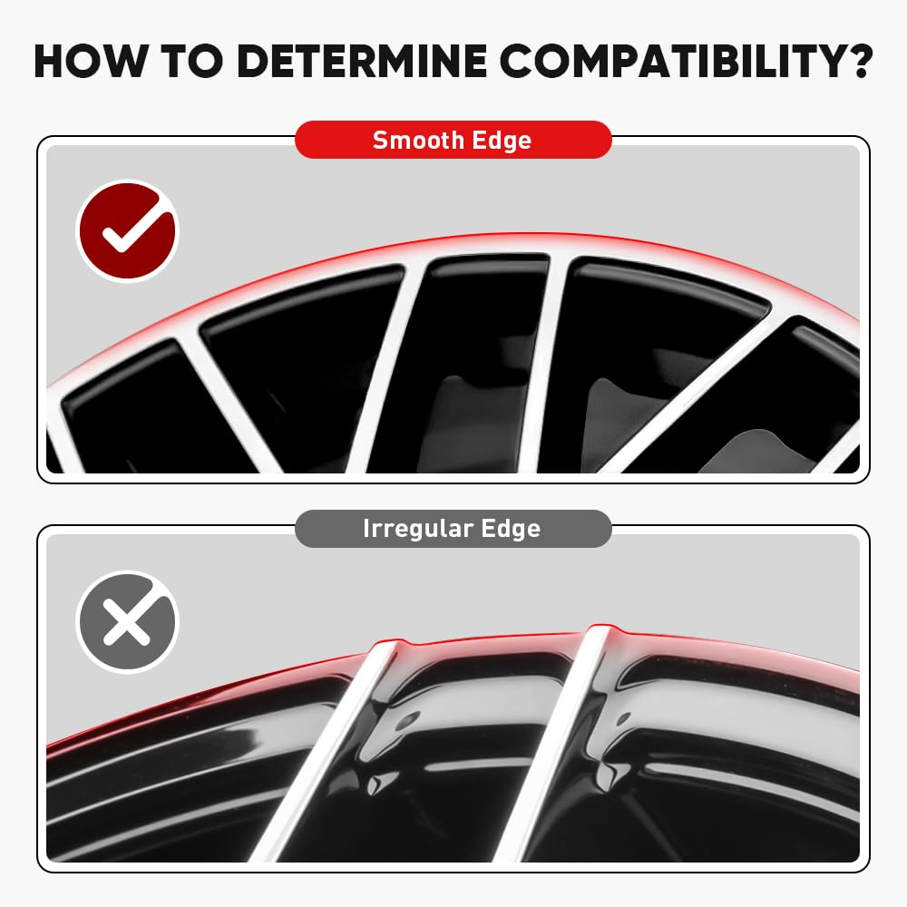 EVOOOR Automotive Alloy Wheel Rim Protector - Covering The Entire Rim of The Wheel hub - Strips for Curb Rash Prevention - Set of 4 Rim Protector Easy to Install(20'',Red)