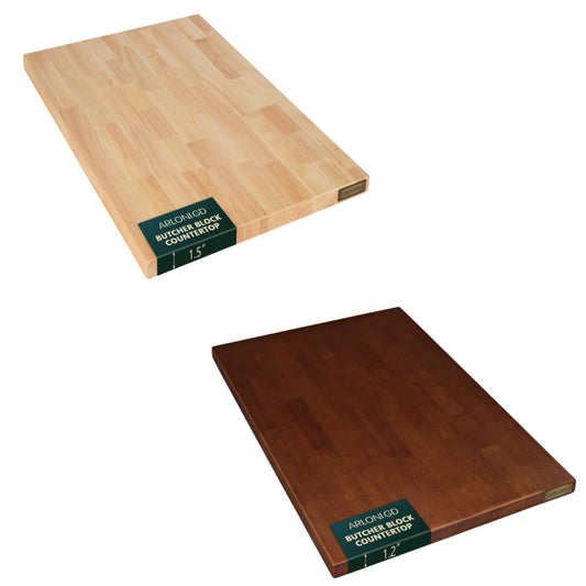 Butcher Block Countertop Kit, 48" Unfinished & 36 Walnut Stained Hevea Wood Table Top DIY Cut for Kitchen Island, Cutting Board, Washer Dryer Countertop, Living and Dining Room Table
