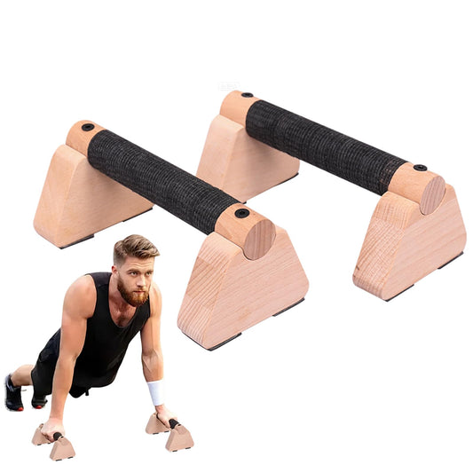 Portable Calisthenics Equipment Parallettes Bars Wooden Push Up Bars with Non-Slip Base, 7.8 Inch Handstand Training Blocks & Push Up Handles, for Home Workout Strength Training
