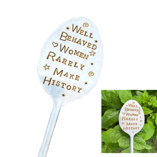 Garden Plant Marker Friendship Gift for Women Gardeners, Plant Stake Label Sign Tag Gardening Gifts for Woman Plant Lovers, Metal Garden Decoration (Make History)
