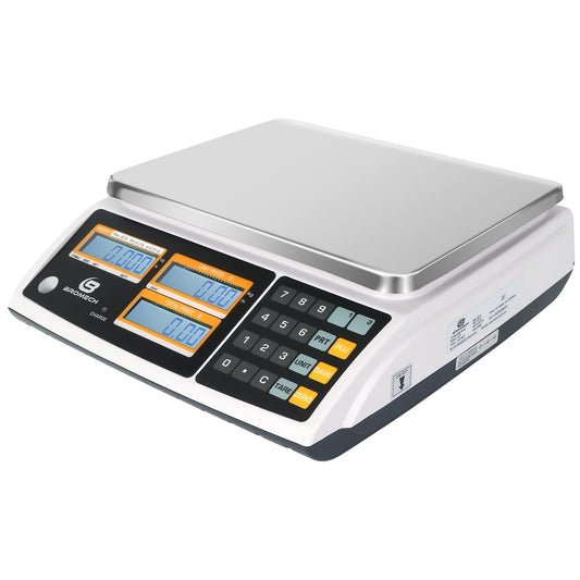 BROMECH Price Computing Scale NTEP Certified for Legal Trade Rechargeable, Commercial Grade with Dual LCD Display, 60lb Stainless Steel Platform for Meat Shop, Deli, Produce Farmers Market COC#21-001