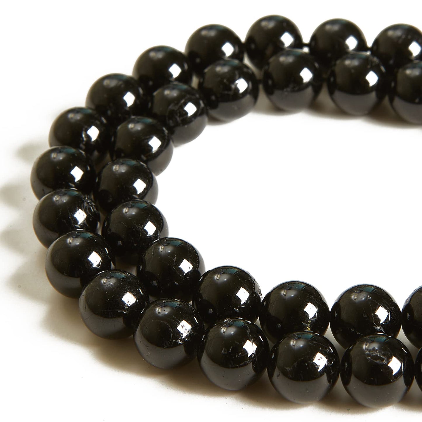 35pcs 10mm Black Tourmaline Beads Natural Gemstone Beads Round Loose Beads for Jewelry Making