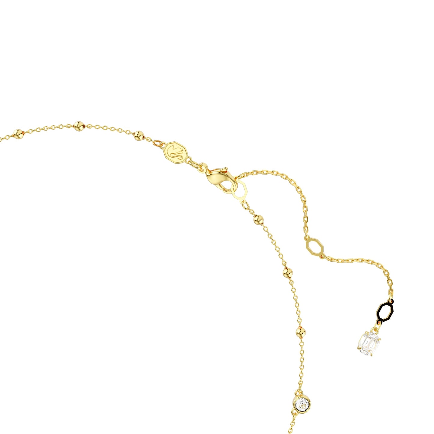 Swarovski Imber Necklace, Scattered Design with Clear Round-Cut Crystals and Shiny Metal Droplets in a Gold-Tone Finished Setting, Part of the Imber Collection