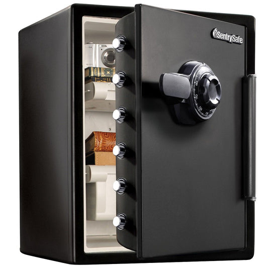 SentrySafe Black Fireproof Waterproof Floor Safe with Dial Combination Lock for Home or Office, 2.05 Cubic Feet, SFW205CWB