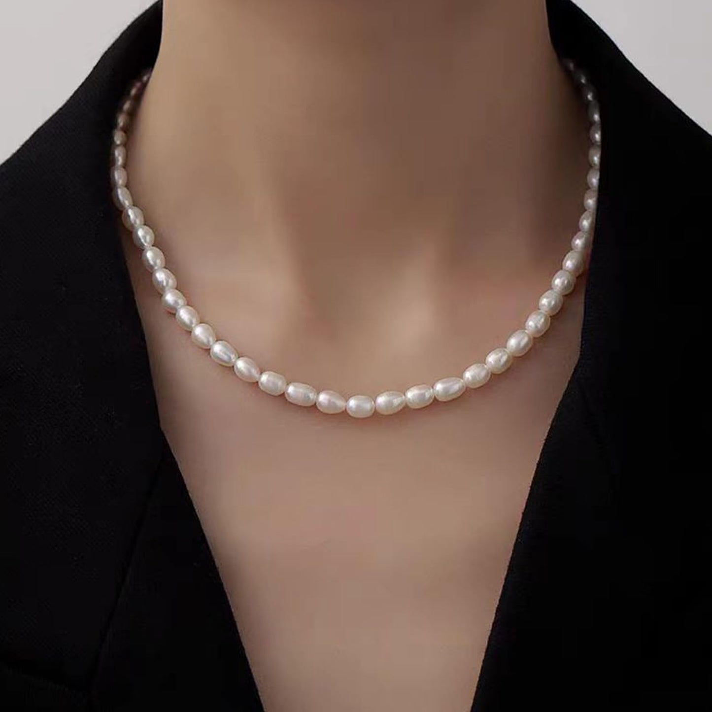 Zeffy Freshwater Pearl Necklace Baroque Small Dainty White Real Handmade Pearls Choker Valentine Gift Trendy Jewelry for Women