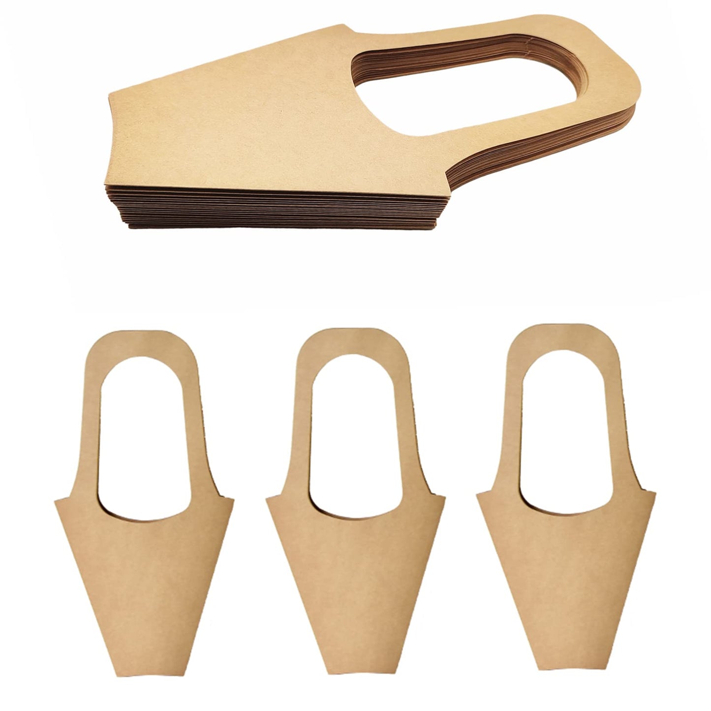 LONG XIN SERIES 20Pcs Kraft Paper Flower Gift Bags with Handles Flower Bouquet Holders for Mother's Day Easter Wedding Favors Birthday Presents Home Decor