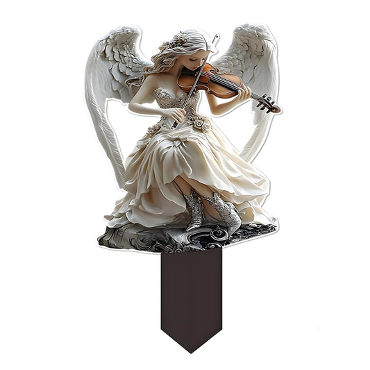 YUEYINGMG Garden Decor, Acrylic 2D Stake, Pot Plants Garden Yard Lawn Outdoor Fairy Statue Ornaments, Fairy Garden Accessories Decoration (Style B)