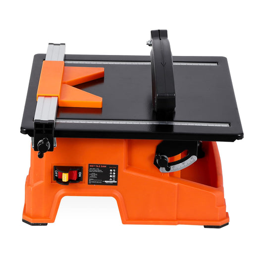 GarveeTech 7 inch Wet Tile Saw, 6500 RPM & Pure Copper Motor, Bevel cuts tile from 0 to 45, Tile Cutter Wet Saw with Water Reservoir for Cutting Tiles and Stones, for DIY Enthusiasts