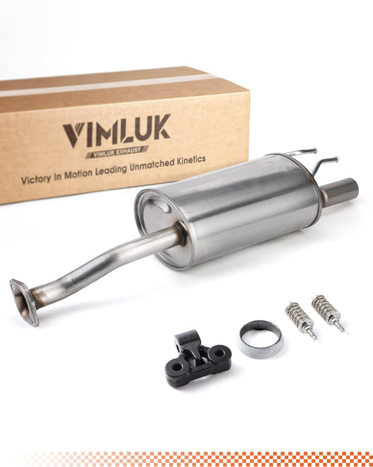 VIMLUK 409 Stainless Steel Rear Exhaust Muffler Compatible for 2006-2011 Honda Civic 1.8L and 2006-2011 Honda Civic Hybrid Sedan 1.3L-Including Gasket and Bolt kit Part Number:18307-SNA-A01(VK-HC01)