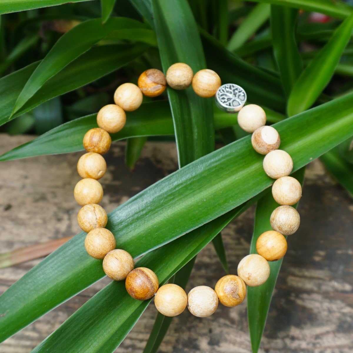 The Enchanting 8MM Palo Santo Bracelet with Sterling Silver Special Bracelets With Lasting Beautiful Fragrance
