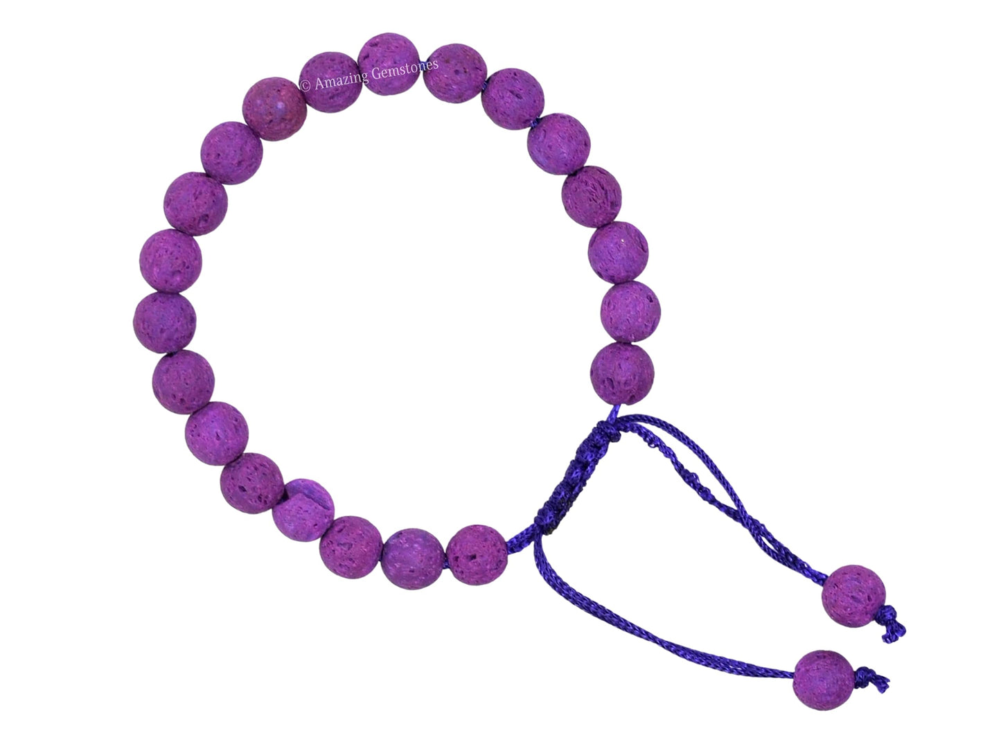 Amazing Gemstone Purple Lava Bracelet, Gifts For Men & Women - Protection Healing Crystal Bracelet - 8mm Gemstone Beaded Adjustable Bracelet, Pulseras Para Hombres Mujer Stocking Stuffers