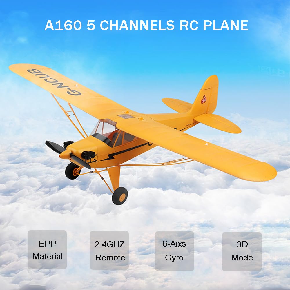 Park10 Toys 5CH RC Plane A160 J3 RC Airplanes for Adults 3D/6G Mode Brushless Stunt RC Planes 2.4GHZ RC Glider with 2 Batteries and Spare Propeller