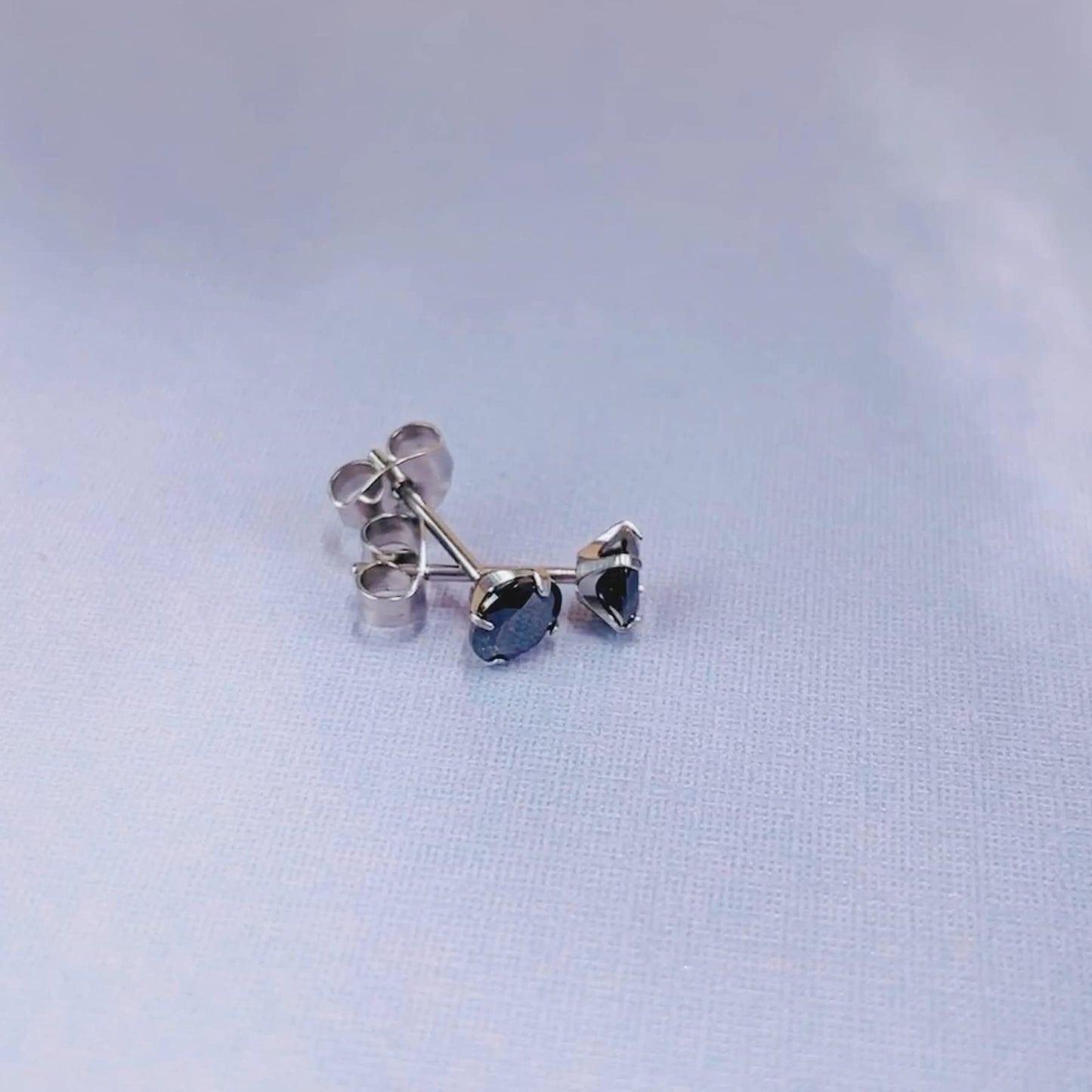 Limerencia Hypoallergenic G23 Titanium Earrings, F136 Implant Grade Pure Titanium, Suitable for Sensitive Ears with Birthstone Crystals CZ Simulated Diamonds (Black CZ)