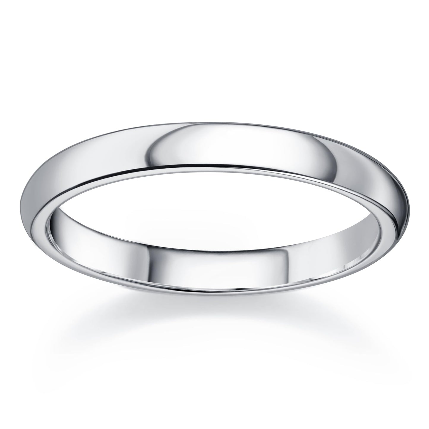 Florideco 3mm Stainless Steel Ring Wedding Bands for Women Mens Ring Wedding Band Plain Dome High Polished Size 8