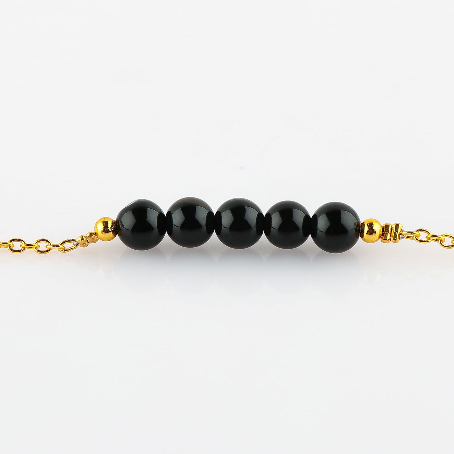 TGH Handmade Bracelet – Natural Black Onyx – Energy Power & Chakra Healing – Rhodium Plated – Boho Luxe Style – Adjustable Size – Christmas Gifts