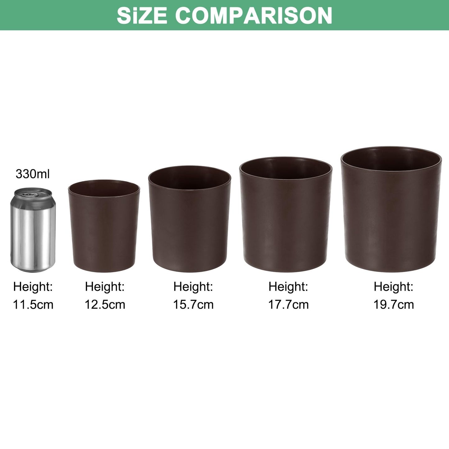 M METERXITY 1-Pack Plastic Plant Pot, 8 Inch Plastic Planter Round Flower Planter Container Flower Pot for Indoor/Outdoor/Garden, Plant Holder [Coffee]