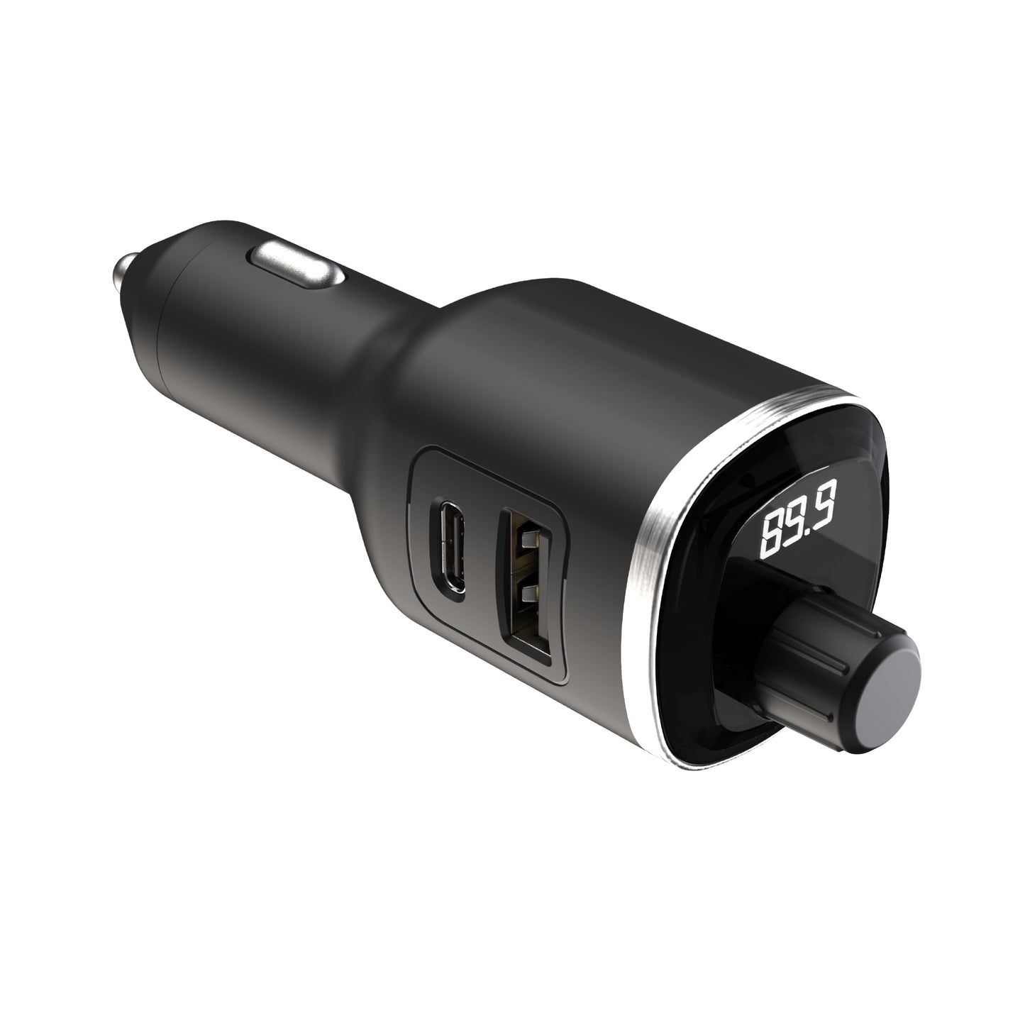 Scosche BTFM8 Bluetooth FM Transmitter Car, Dual 12W USB-C and USB-A Charging Ports, Fast Type-C Car Charger, Wireless Radio Bluetooth Adapter, Hands-Free Kit for Calls, Siri and Google Assistant