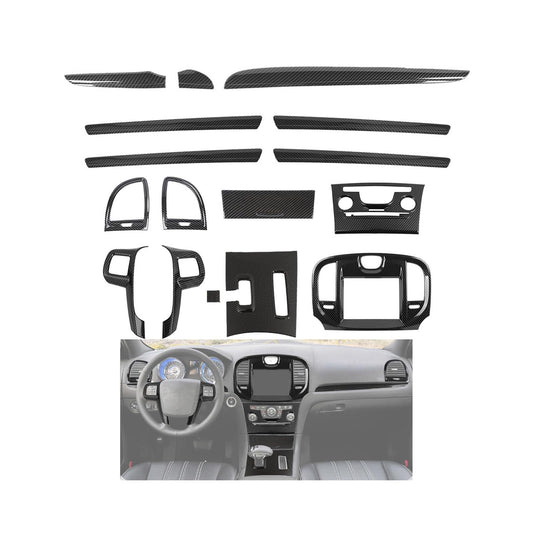 JeCar 16pcs Full Set Carbon Fiber Interior Trim Kit for 2011-2014 Chrysler 300/300C