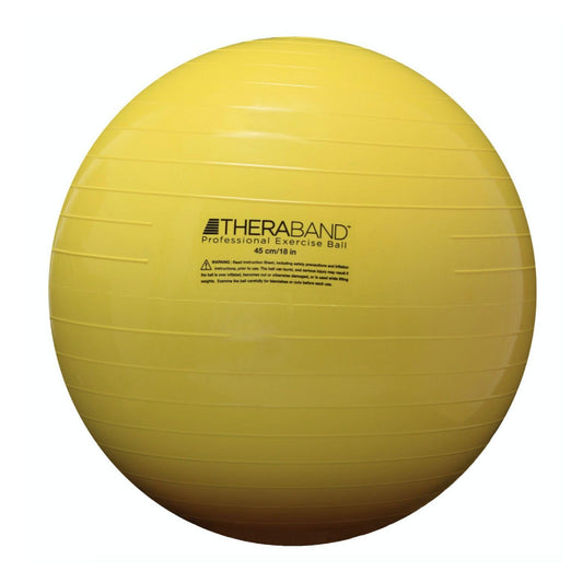 THERABAND Standard Exercise Ball, 18" Yellow Stability Trainer for 4'7"–5' Users, Yoga & Pilates Ball, Balance & Core Trainer, For Athletes Fitness at Gym & Home