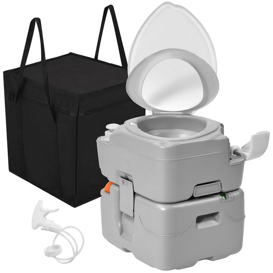 YITAHOME Portable Toilet Camping Porta Potty 5.8 Gallon with Diagonal Bowl, Hand Sprayer, Level Indicator, Rotating Spout, Carry Bag, Toilet for Adults, Outdoors, RV, Boat and Trips